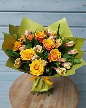 Букет цветов из:  Альстромерии и Розы #REPLACE_PRED# Умёте