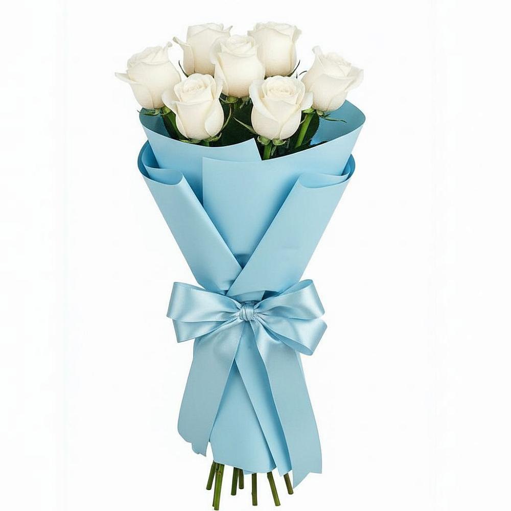 Букет 7 белых роз Проуд в Умёте
