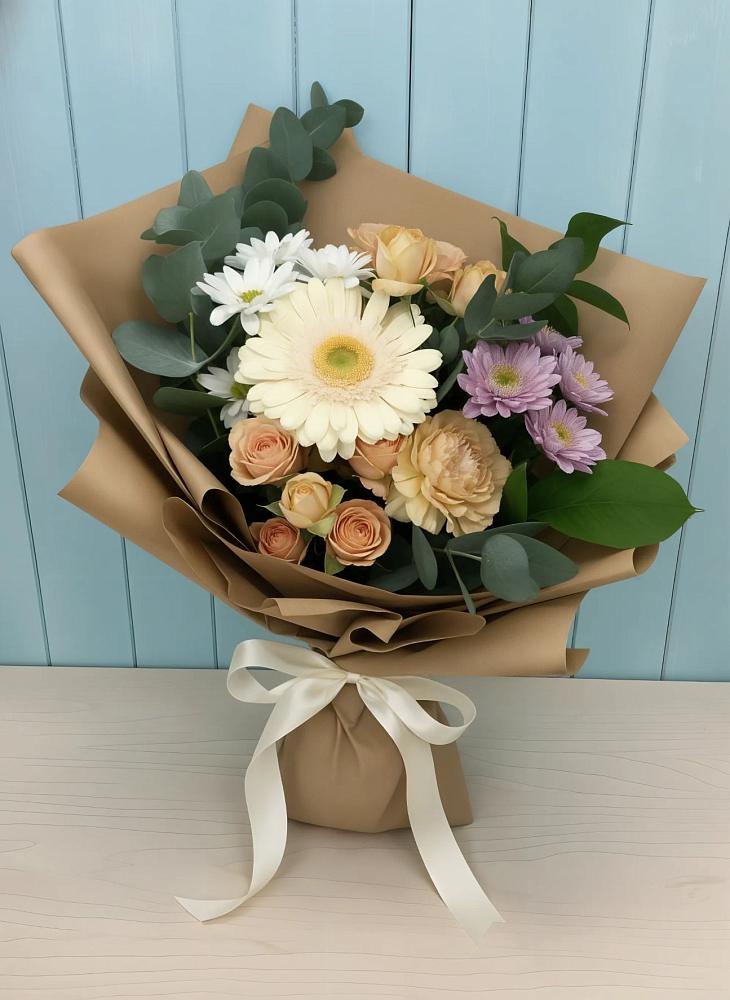 Букет цветов из: Герберы и Хризантемы в Умёте