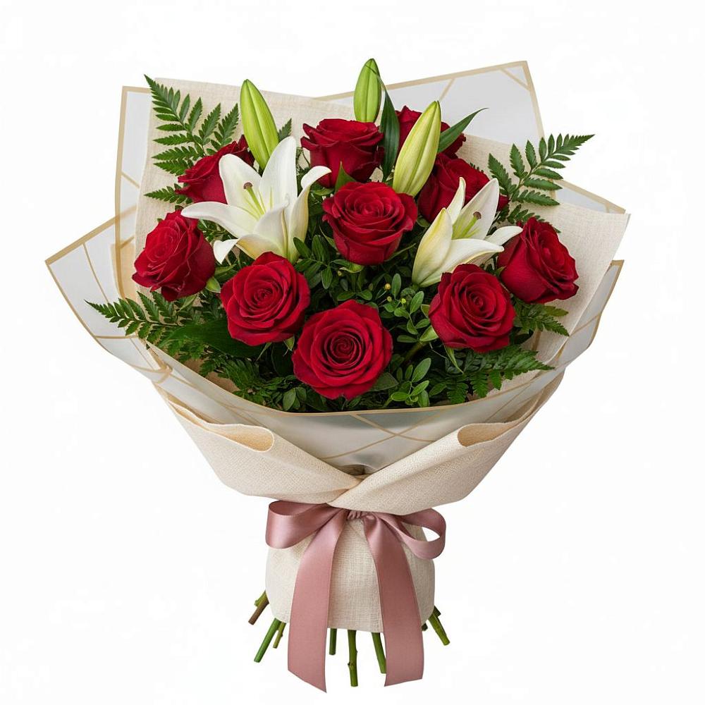 Букет цветов из: Лилии и Розы в Умёте