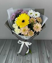 Букет цветов из:  Розы, Герберы и Хризантемы #REPLACE_PRED# Умёте