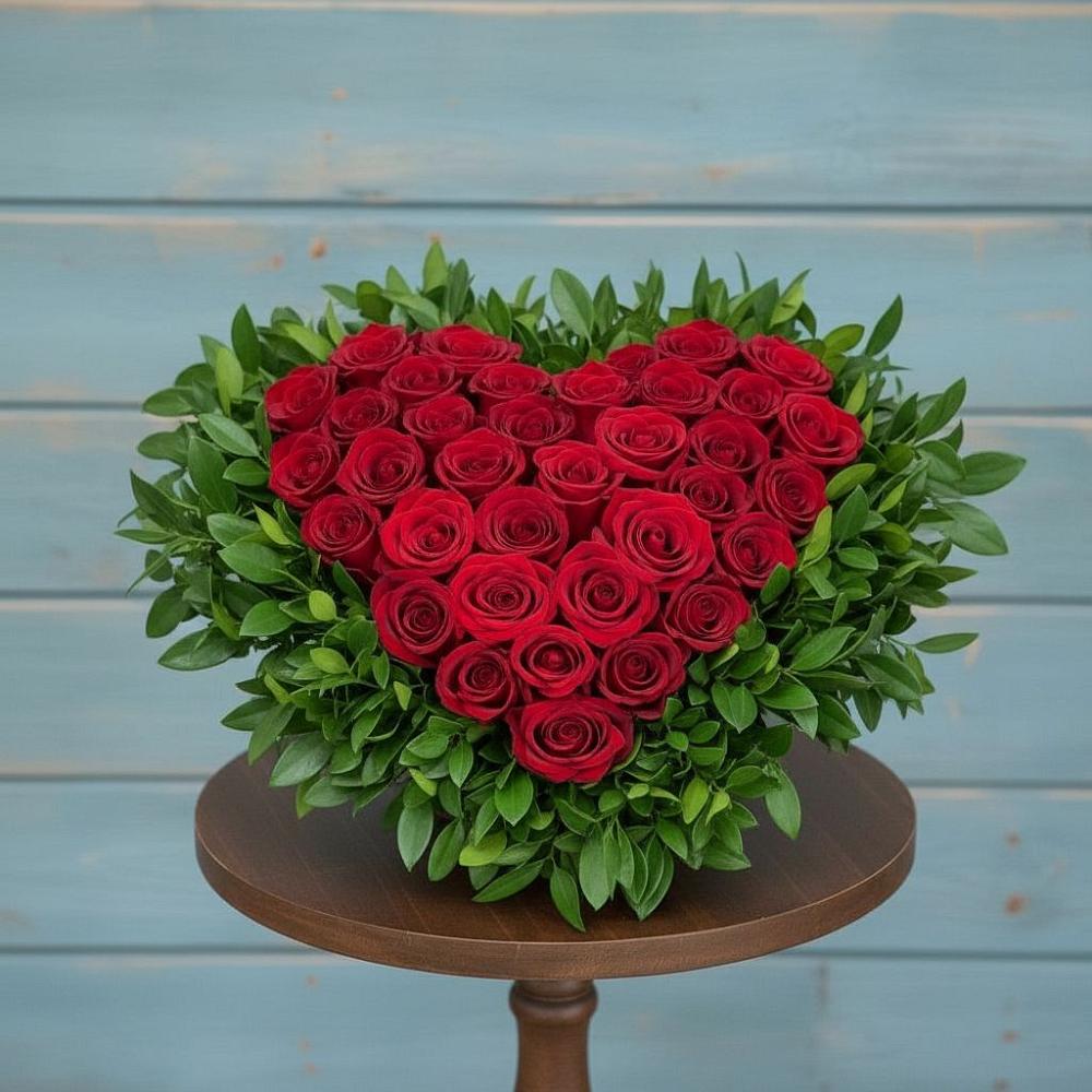 Цветочная композиция из Розы в виде сердца в Умёте