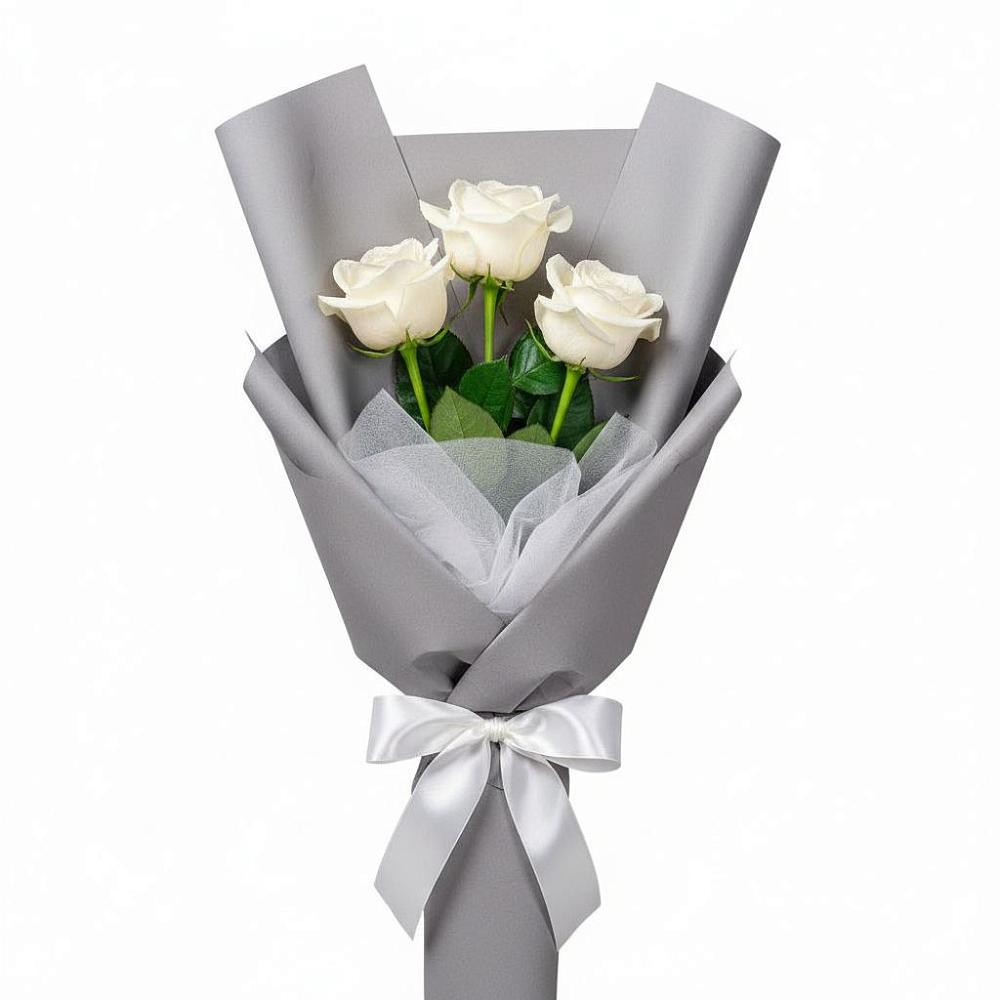 Букет 3 белые розы в Умёте