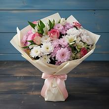 Букет цветов из:  Хризантемы, Альстромерии и Розы в Умёте