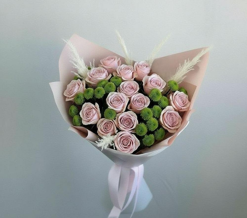 Букет цветов из: Розы и Хризантемы в Умёте