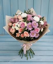 Букет цветов из:  Хризантемы, Розы и Альстромерии в Умёте