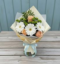 Букет цветов из:  Герберы, Розы и Хризантемы #REPLACE_PRED# Умёте