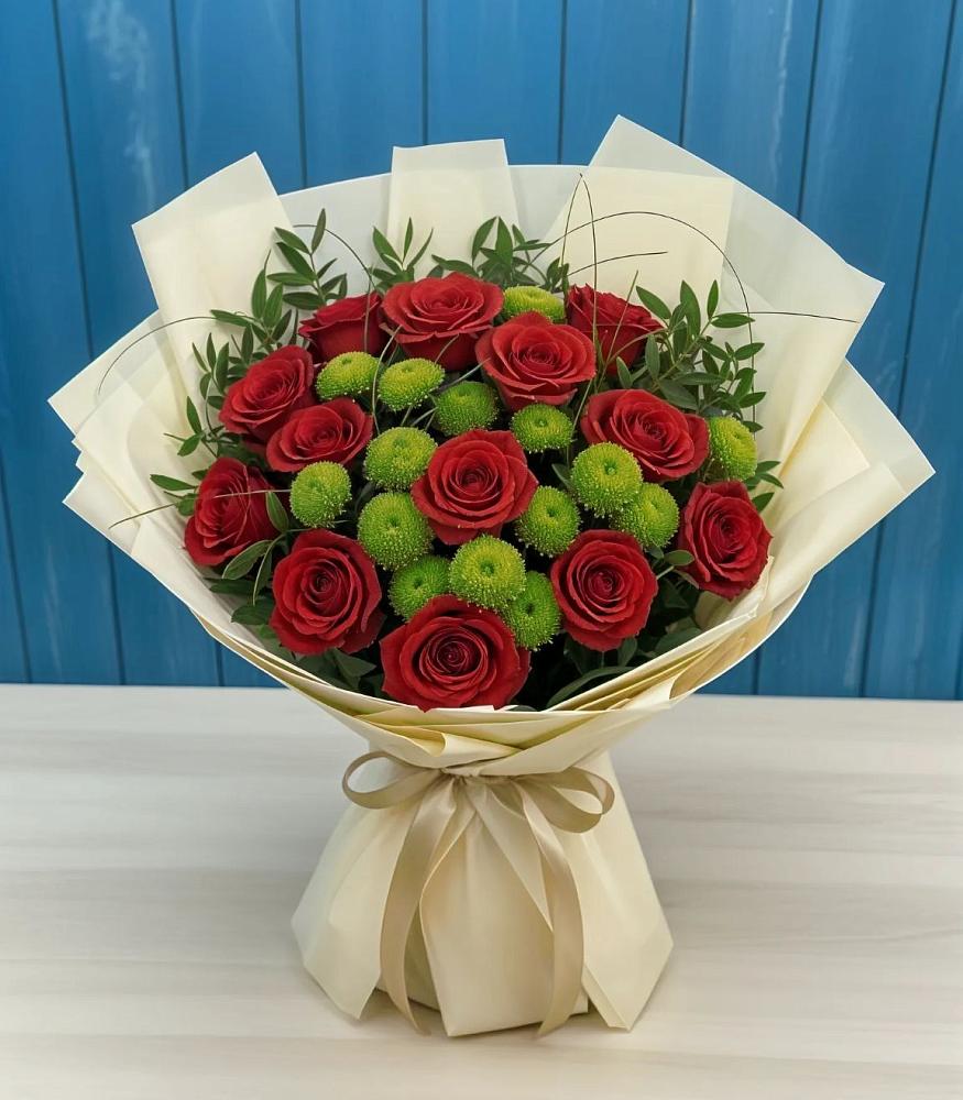 Букет цветов из: Розы и Хризантемы в Умёте